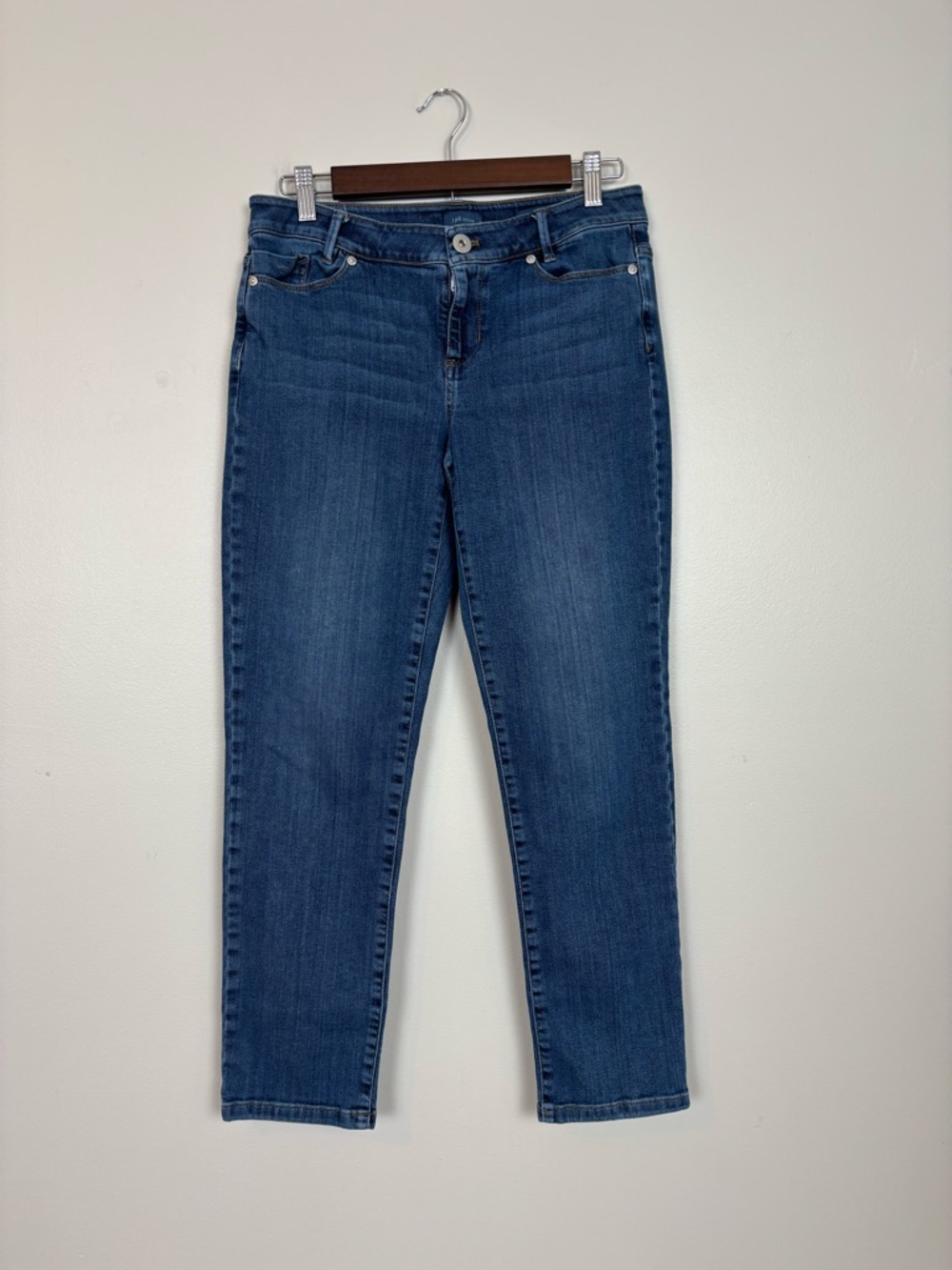 J Jill Denim Jeans Womens 6 Petite Blue Weekender Straight Leg Mid Rise Stretch